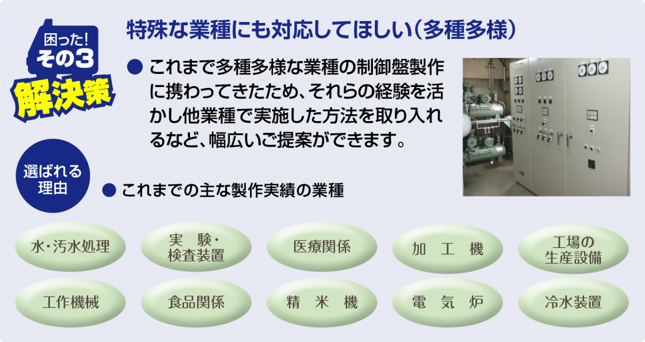 特殊な業種にも対応してほしい（多種多様）